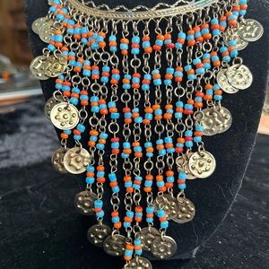 BEADED COIN NECKLACE